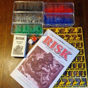 1993 Risk Game Replacement Parts 397+ Pieces Cards Dice 6 Colors READ
